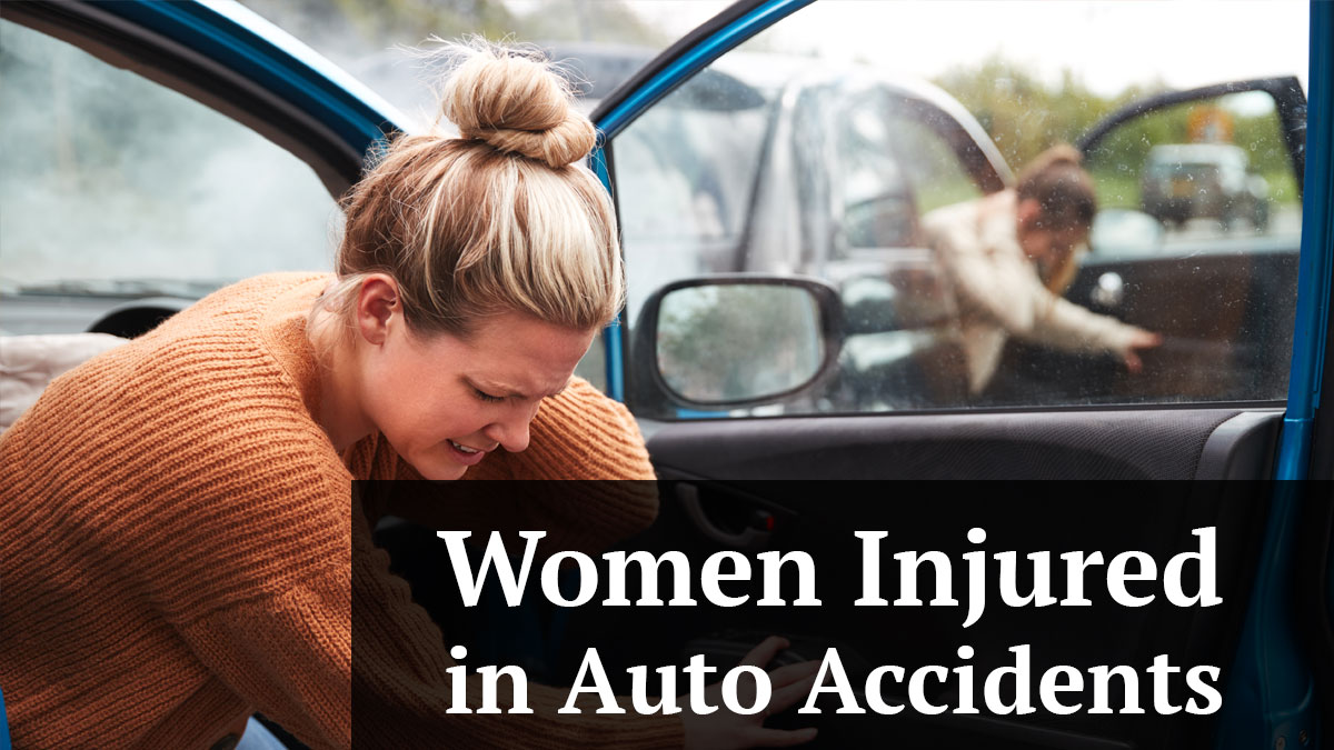 mujeres lesionadas en accidentes automovilísticos