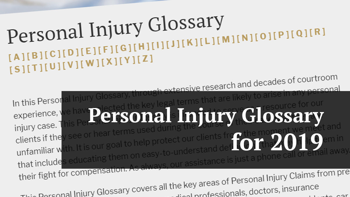 personal injury glossary for 2019