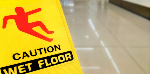 slip and fall caution sign