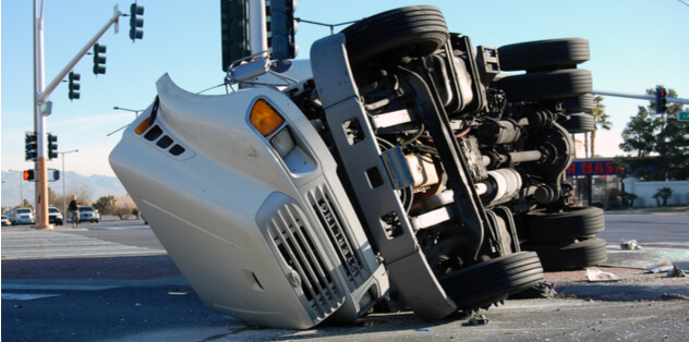 truck accident, overturned semi