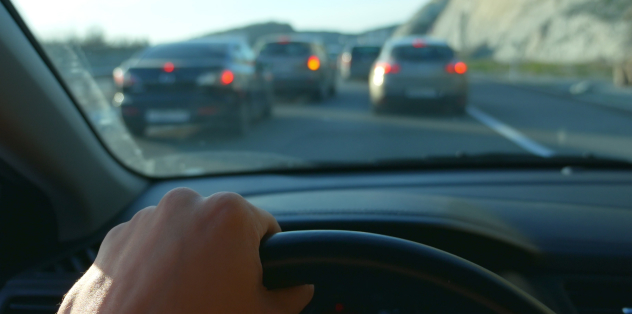 car in traffic on highway in Florida