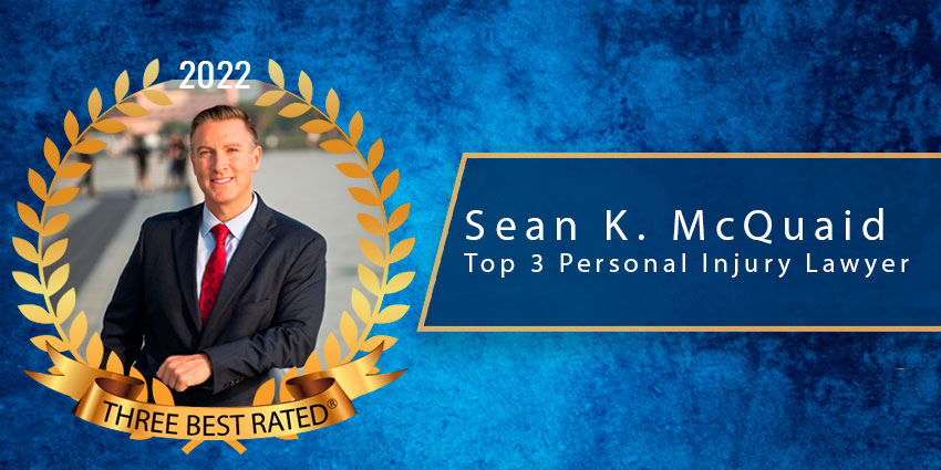 Sean K. McQuaid de ST PETERSBURG PERSONAL INJURY ABTORNEYS MCQUAID & DOUGLAS gana los 3 mejores abogados de lesiones personales por ThreeBestRated