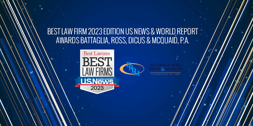 Mejor bufete de abogados Edición 2023 Premios US News & World Report Battaglia, Ross, Dicus & McQuaid, PA