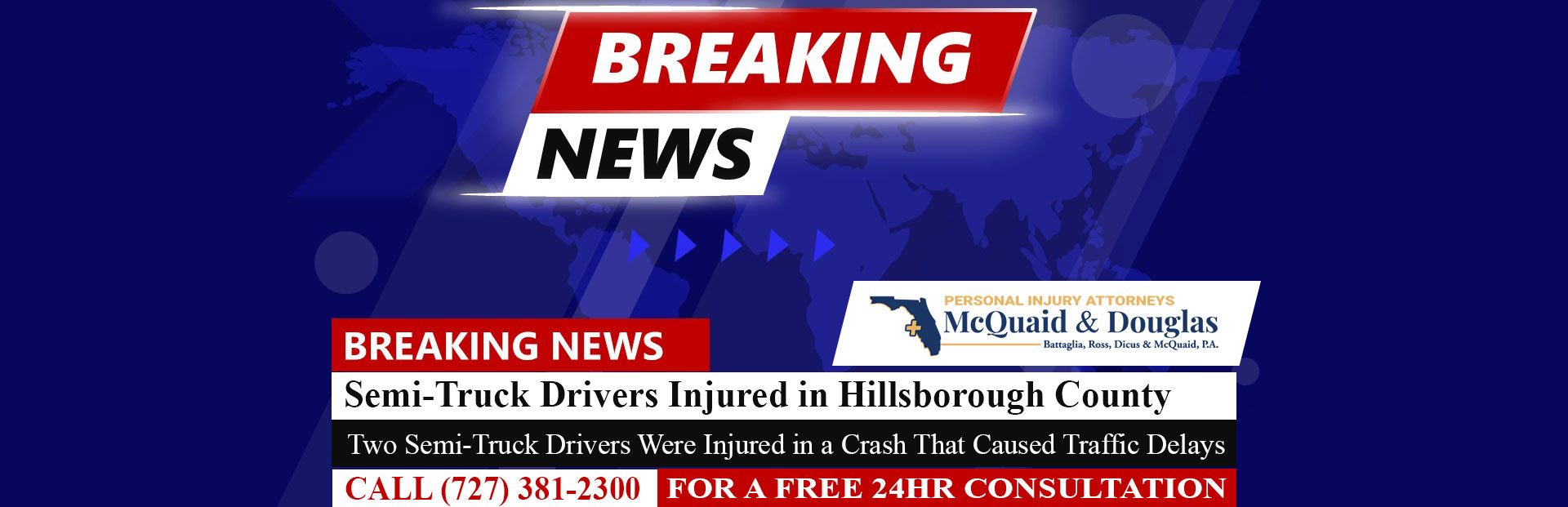 [03-20-24] Conductores de semirremolques resultaron heridos después de chocar entre sí en la I-75 en el condado de Hillsborough