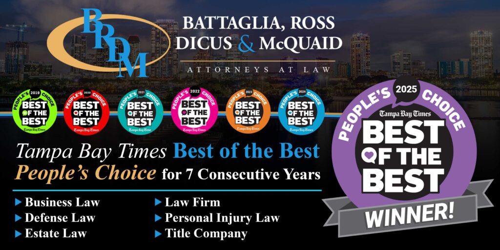 Battaglia, Ross, Dicus & McQuaid, P.A. Recognized as Tampa Bay Times “Best of the Best” for the 7th Year in a Row
