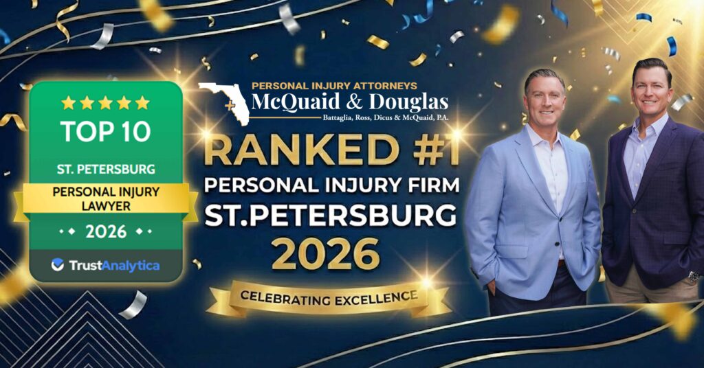Personal Injury Attorneys McQuaid & Douglas Is #1 on TrustAnalytica’s Top Personal Injury Lawyers in St. Petersburg List